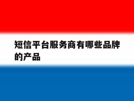 短信平台服务商有哪些品牌的产品