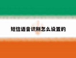 短信语音识别怎么设置的