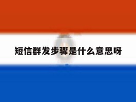 短信群发步骤是什么意思呀的简单介绍