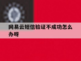 网易云短信验证不成功怎么办呀