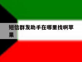 短信群发助手在哪里找啊苹果