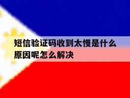 关于短信验证码收到太慢是什么原因呢怎么解决的信息