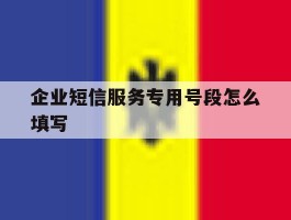 企业短信服务专用号段怎么填写