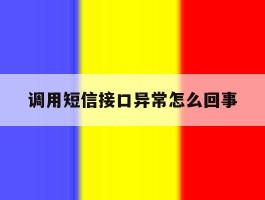 调用短信接口异常怎么回事
