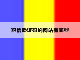短信验证码的网站有哪些