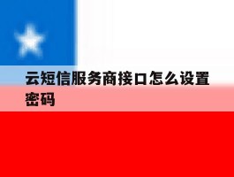 云短信服务商接口怎么设置密码的简单介绍