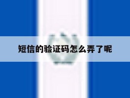 短信的验证码怎么弄了呢