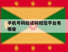 手机号码验证码短信平台有哪些
