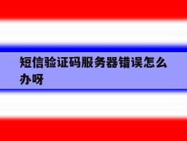 短信验证码服务器错误怎么办呀