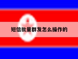 短信批量群发怎么操作的