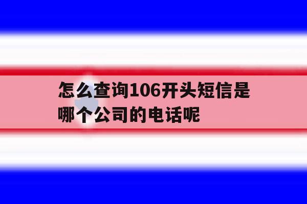 怎么查询106开头短信是哪个公司的电话呢的简单介绍 怎么查询106开头短信是哪个公司的电话呢的简单介绍