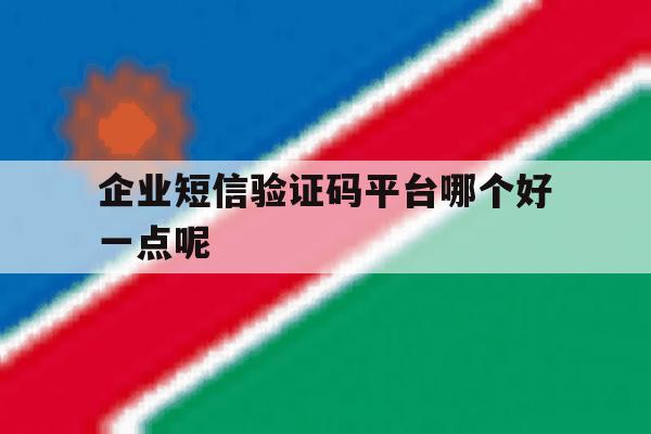企业短信验证码平台哪个好一点呢 企业短信验证码平台哪个好一点呢
