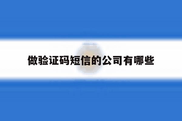 做验证码短信的公司有哪些 做验证码短信的公司有哪些