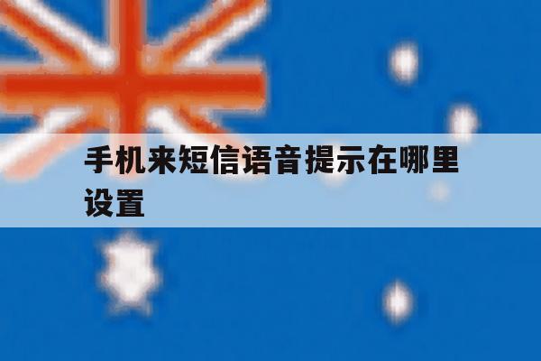 手机来短信语音提示在哪里设置 手机来短信语音提示在哪里设置