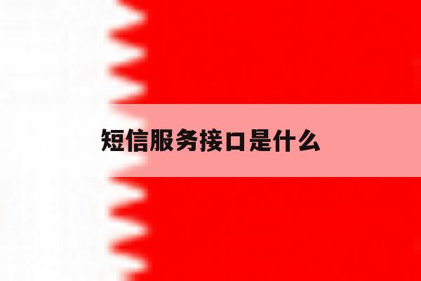 短信服务接口是什么 短信服务接口是什么