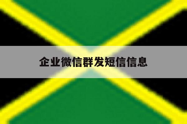 企业微信群发短信信息 企业微信群发短信信息