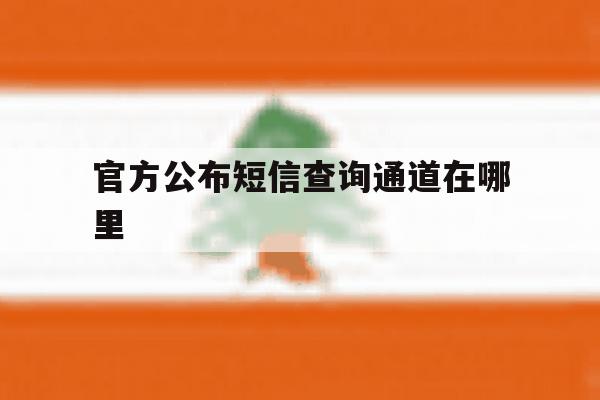 官方公布短信查询通道在哪里 官方公布短信查询通道在哪里