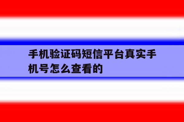 手机验证码短信平台真实手机号怎么查看的 手机验证码短信平台真实手机号怎么查看的
