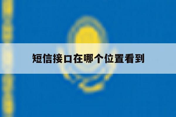 短信接口在哪个位置看到 短信接口在哪个位置看到