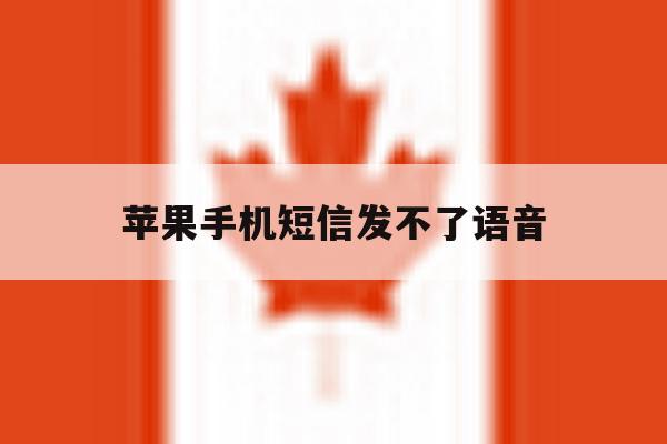苹果手机短信发不了语音 苹果手机短信发不了语音