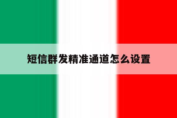 短信群发精准通道怎么设置 短信群发精准通道怎么设置