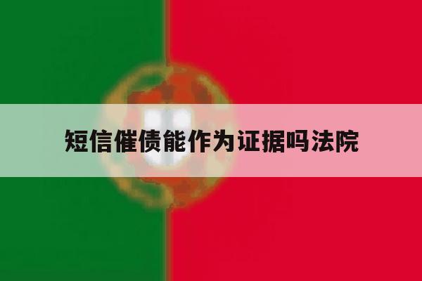 短信催债能作为证据吗法院 短信催债能作为证据吗法院