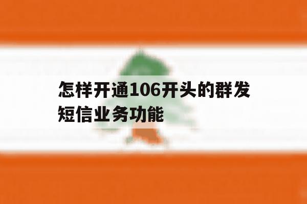 怎样开通106开头的群发短信业务功能的简单介绍 怎样开通106开头的群发短信业务功能的简单介绍